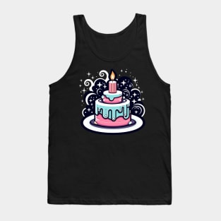Birthday Cake Illustration Tank Top